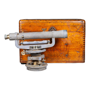 Vintage Transit Level Scope and Wooden Case, Circa 1950