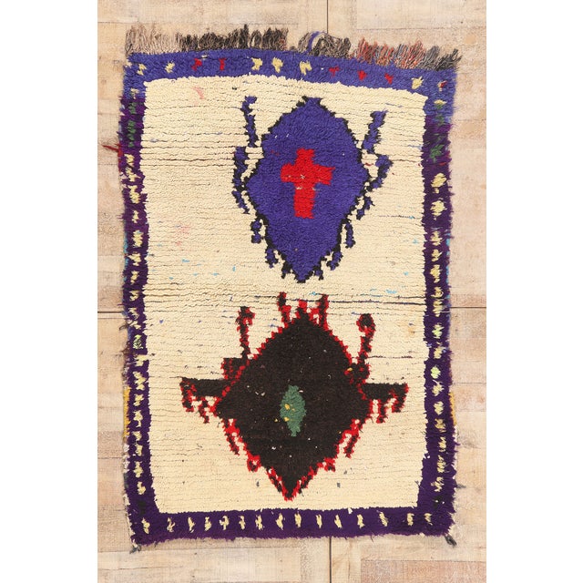 Vintage Azilal Boucherouite Moroccan Rug, 03'11 X 05'09 For Sale - Image 10 of 10