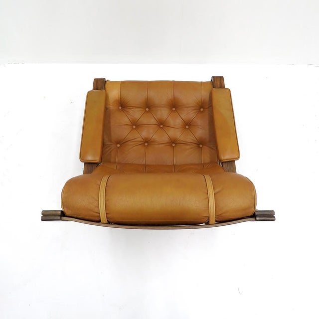 Wood Leather Lounge Chair ‘Palermo’ by Pethrus Lindlöf, 1970 For Sale - Image 7 of 10