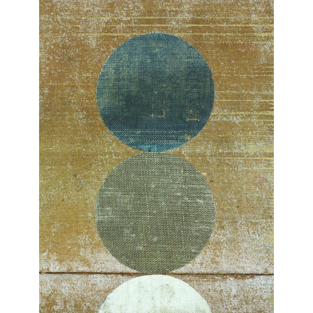 Contemporary 'Geometric Collage in Sandstone' Original Mixed Media Painting by British Artist Dave Boyd, Framed For Sale - Image 10 of 10