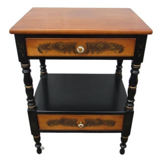 1980s Hitchcock Farmhouse Nightstand Table Nice For Sale