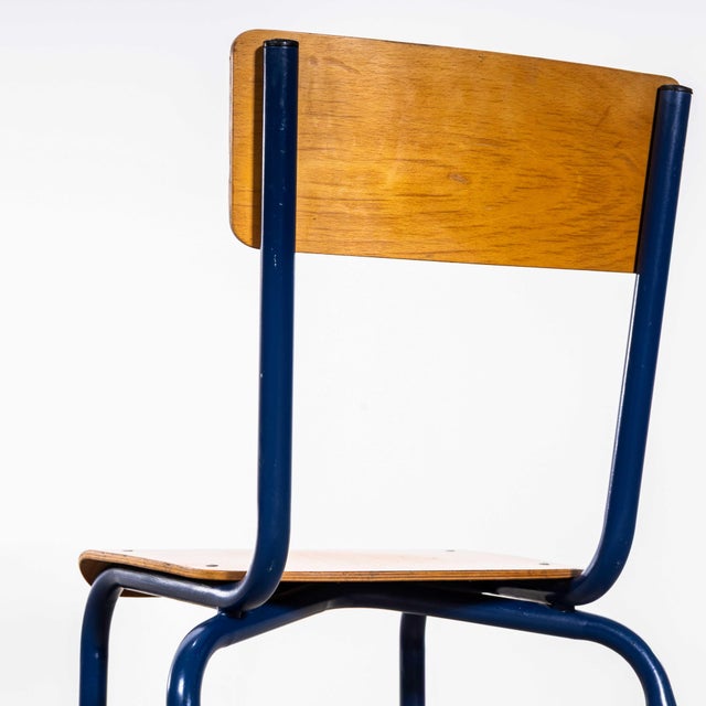 Vintage Sea Blue Stacking Dining Chairs from Mullca, 1960s, Set of 6 For Sale - Image 6 of 14