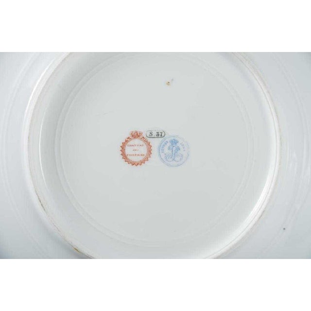 French Chateau Sevres Ivory Ground Decorated Plates - Set of 6 For Sale - Image 4 of 6