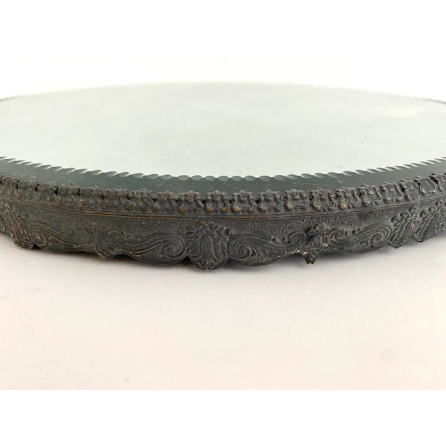 Art Nouveau Vintage Beveled Mirror Plateau For Sale - Image 3 of 10