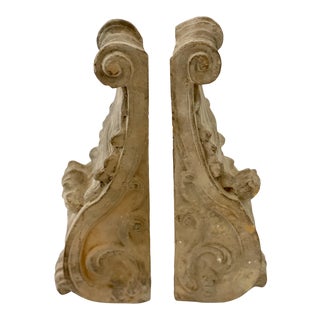 Terra Cotta Corbel Bookends - a Pair For Sale