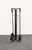 Stylish, minimal set of fire tools with carrier in hand-forged iron (ca. 1970s, USA). Includes the tripod base carrier,...