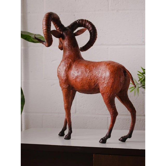 Mid 20th Century Mid 20th Century Ram Leather Sculpture For Sale - Image 5 of 6