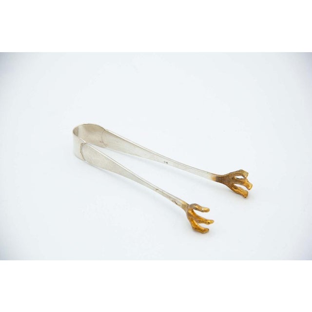 Silver Ice Tongs with Reliefs For Sale - Image 4 of 4