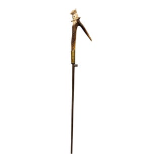 Rare 19th Century Accountant's Cane With Spanish Guard, Circa 1870 For Sale
