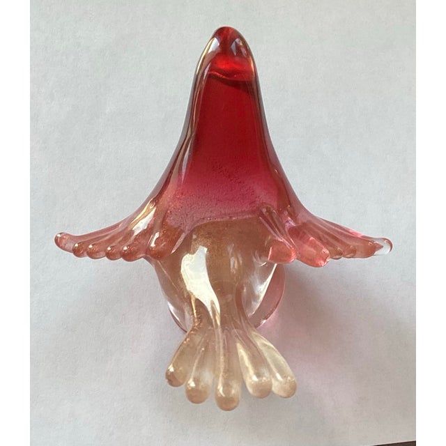 Murano Red With Gold Flakes Bird Attraction to Barbini For Sale - Image 10 of 12