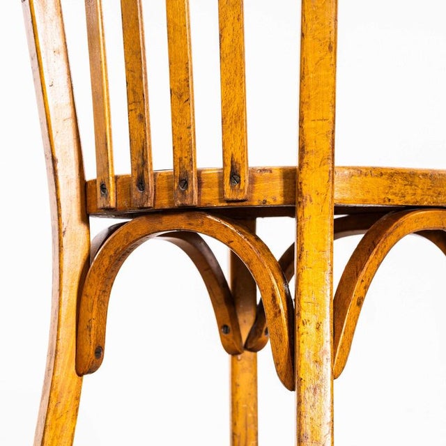 Blonde Oak Bentwood Dining Chairs from Baumann, 1950s, Set of 6 For Sale - Image 6 of 11