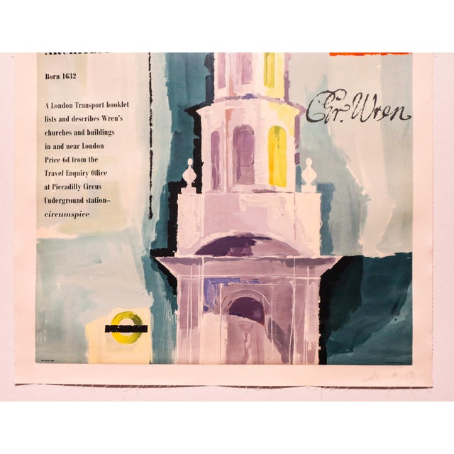 Paper 1957 British Exhibition Posters (Set of 2) - Christopher Wren by Hans Unger, London Transport Museum For Sale - Image 7 of 7