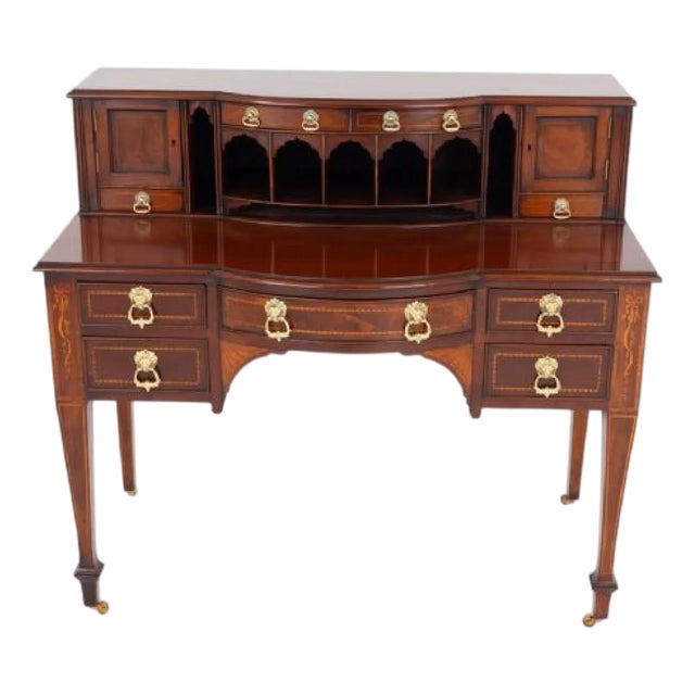 Sheraton Desk Bonheur Du Jour in Mahogany, 1880 For Sale