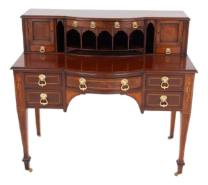 Sheraton Desk Bonheur Du Jour in Mahogany, 1880