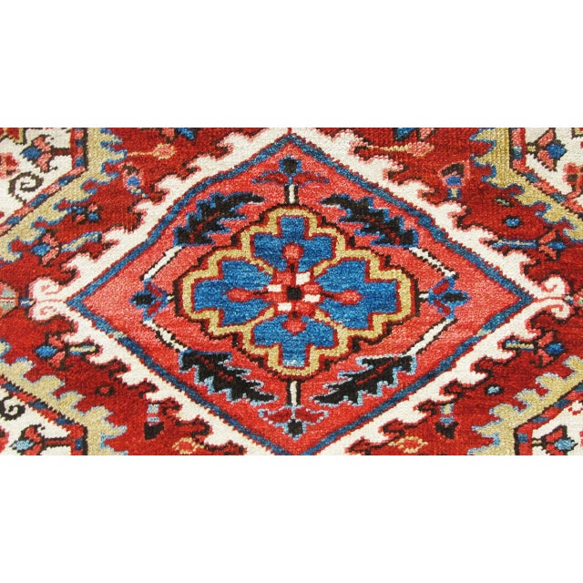 Early 20th Century Persian Heriz Rug-3'8" X 4'8" For Sale In Chicago - Image 6 of 9