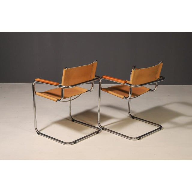 1970s Set of Tubular Steel Cantilever Armchairs, 1970s For Sale - Image 5 of 18