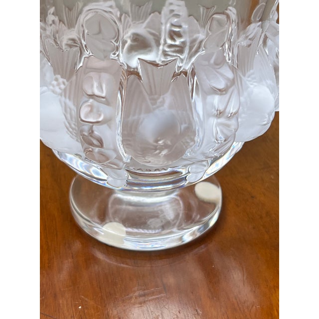 Glass Vintage Lalique Dampierre Sparrow Footed Vase For Sale - Image 7 of 11