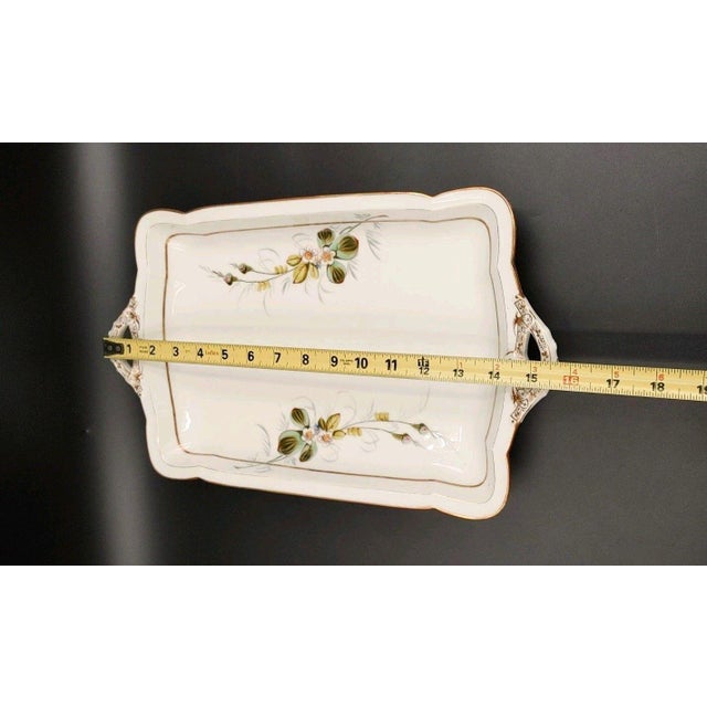 Late 19th Century CFH Charles Field Haviland Limoges Tray Floral Gold Gilt Victorian Hand Painted For Sale - Image 10 of 12