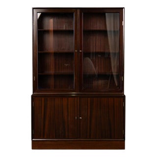 Mid-Century Mahogany Display Bookcase For Sale