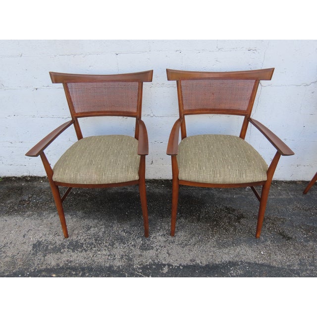 Paul McCobb for Planner Group Mid Century Caned Dining Chairs Set of Eight 6323 For Sale - Image 16 of 18
