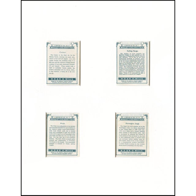 Four original Rigs of Sailing Ships collector cards distributed by Wills's Cigarettes in England in 1929. Cards portray a...