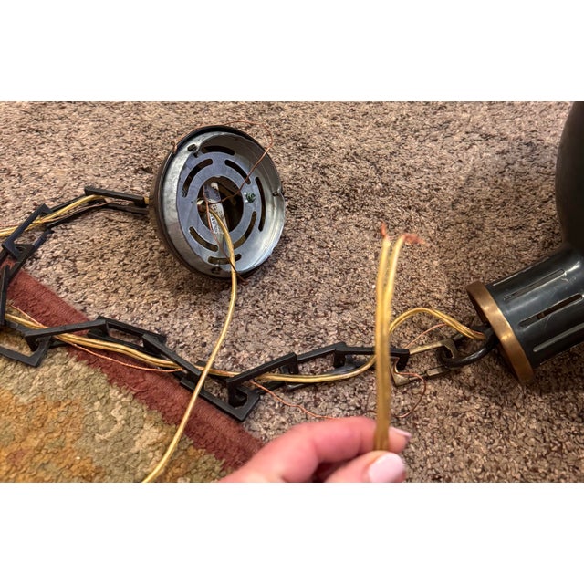 Mid-Century Modern 1990s Thomas O'Brien Hicks Large Pendant in Bronze For Sale - Image 3 of 10