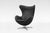 Black Vintage Egg Chair in Black Leather by Arne Jacobsen for Fritz Hansen, 1950s For Sale - Image 8 of 8