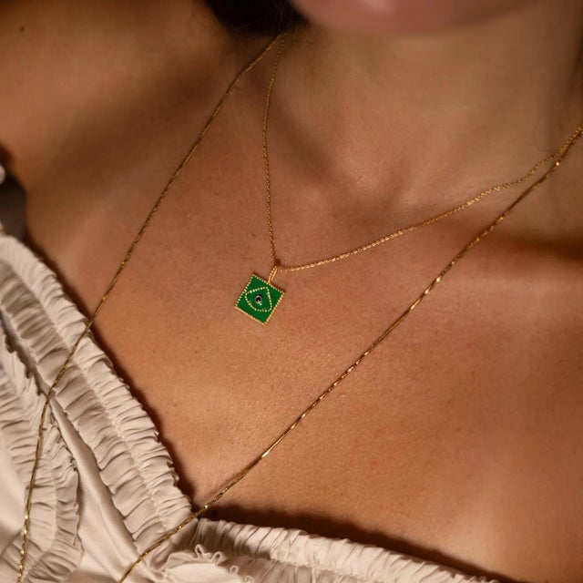 Mystic Verde Evil Eye Gold Necklace For Sale In Miami - Image 6 of 8