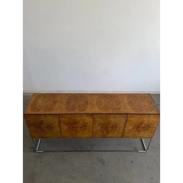1970s Milo Baughman for Thayer Coggin Burl Wood Credenza For Sale - Image 11 of 13