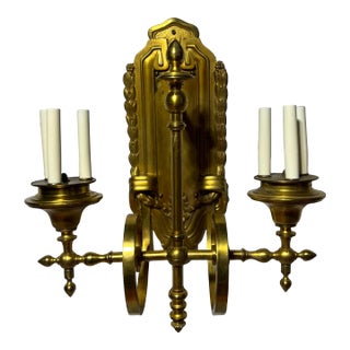 Magnificent E. F. Caldwell & Co Gilt Bronze Two Arm 6-Light Wall Sconce For Sale