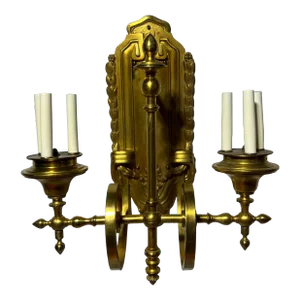 Magnificent E. F. Caldwell & Co Gilt Bronze Two Arm 6-Light Wall Sconce
