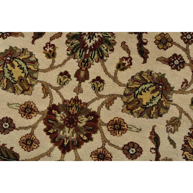 Agra Runner 3’11” X 11’11” Ivory Wool Traditional Hand-Knotted Oriental Rug For Sale - Image 4 of 13