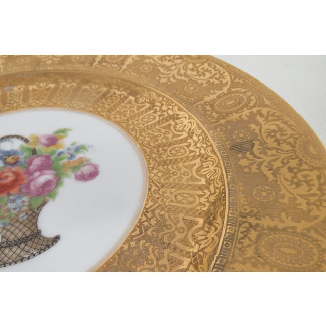 Early 20th Century Heinrich and Co Selb Bavaria Porcelain 22k Filigree Set of 5 Plates 4802b For Sale - Image 12 of 17