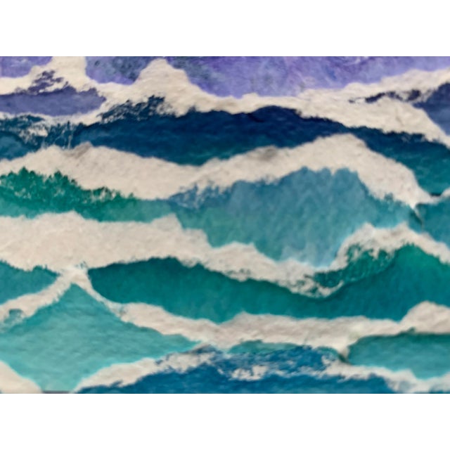 Paint Nautical Expressionist Painted Collage by Lisa Brown, Framed For Sale - Image 7 of 11