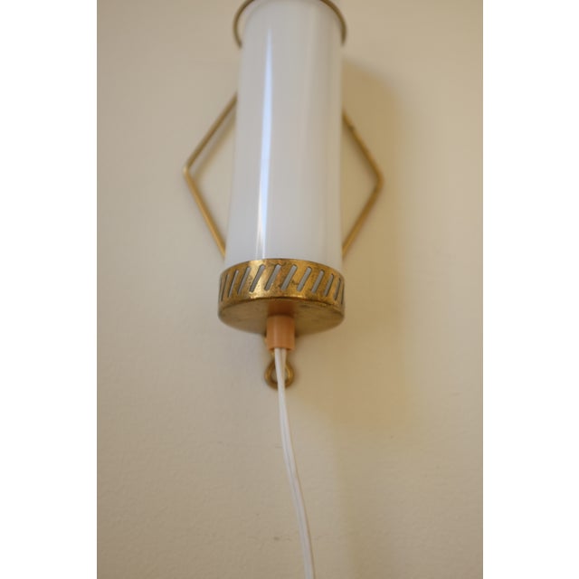 Brass 1950s Small Brass and Glass Wall Scone by Maria Lindeman, Finland For Sale - Image 8 of 10