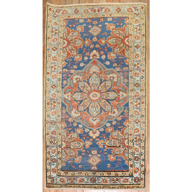 Blue 20th Century Persian Heriz Rug - 2'10" x 4'11" For Sale - Image 8 of 18