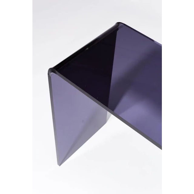 Modern Acrylic Transparent Smokey Grey Color Console Table For Sale - Image 4 of 7