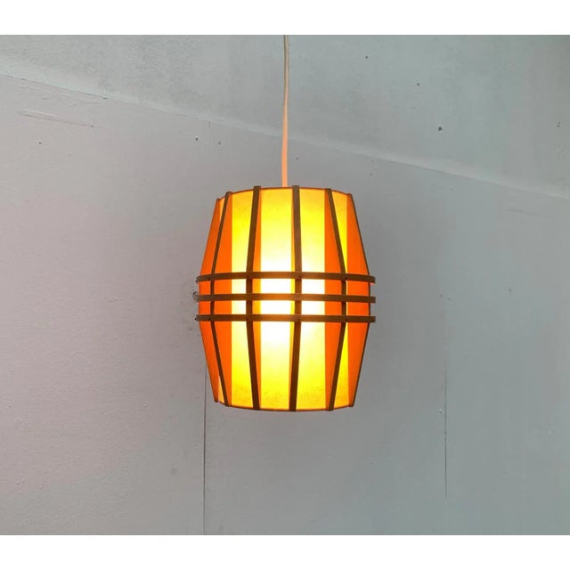 Mid-Century Wooden Cocoon Pendant Lamp For Sale - Image 18 of 18