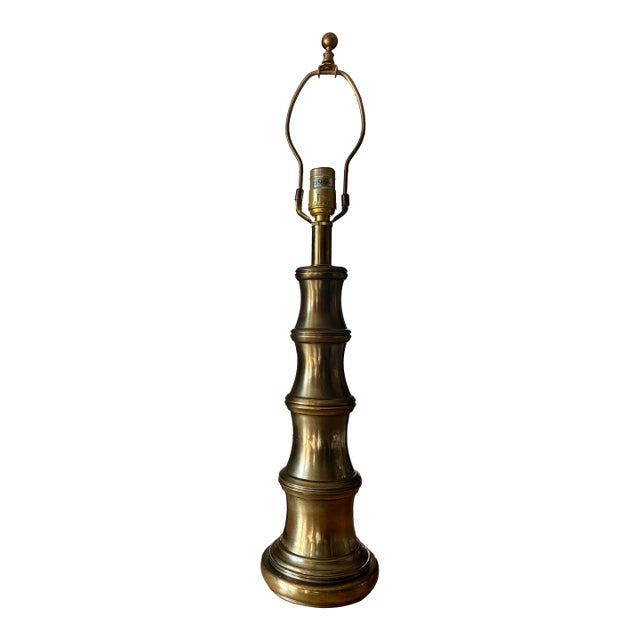Late 20th Century Stiffel Faux Bamboo Brass Lamp For Sale