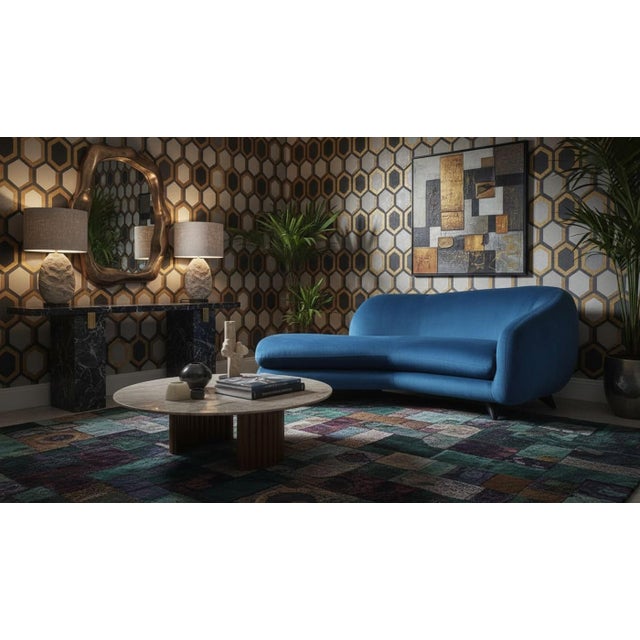 A rare find, the Tangent sofa with an open chaise feature by Vladimir Kagan Angle Tangent Sofa for Preview is an exquisite...