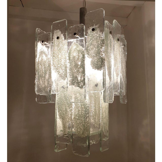 1970s White Murano Glass Chandelier Mazzega Style 1970s For Sale - Image 5 of 12