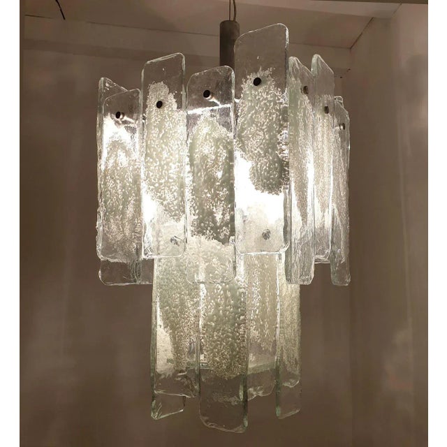1970s White Murano Glass Chandelier Mid Century Modern 1970s For Sale - Image 5 of 12