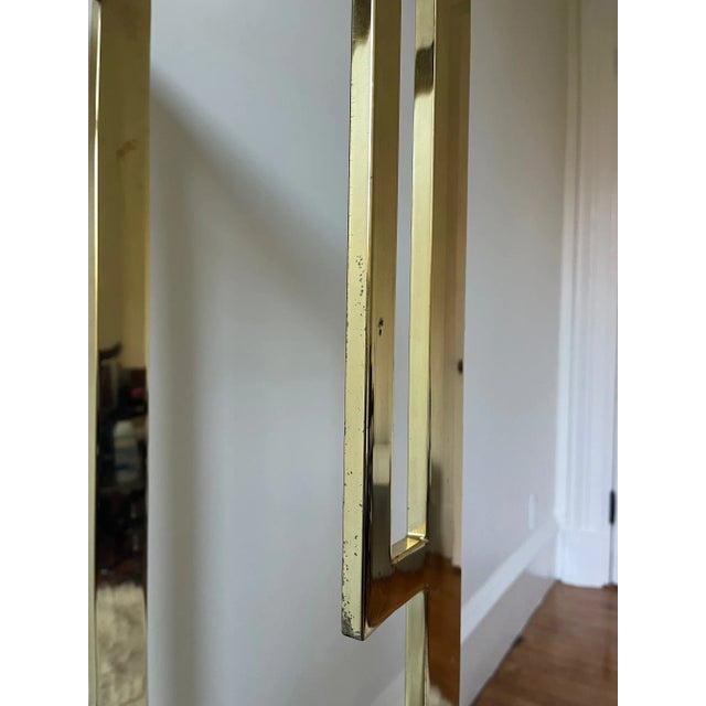 Mid 20th Century Art Deco-Style Brass Pedestal With Smoked Glass Top For Sale In Boston - Image 6 of 11