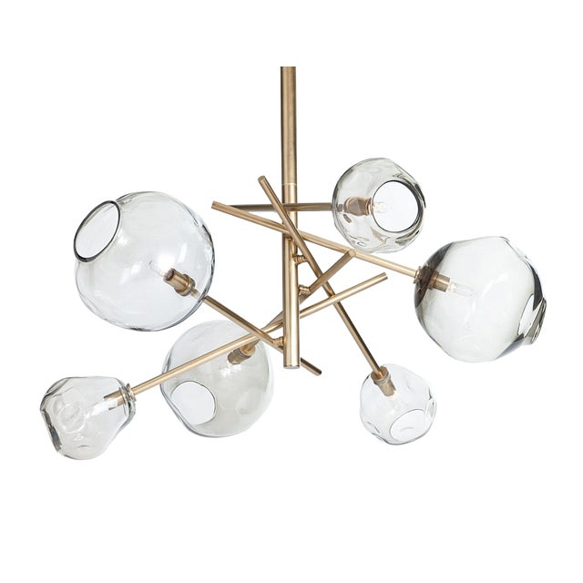 Regina Andrew Modern Brass Finished And Smoked Glass Molten Chandelier Chairish