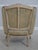 Baker Furniture Company Pair Baker French Louis XV Damask Upholstered Bergere Chairs For Sale - Image 4 of 18