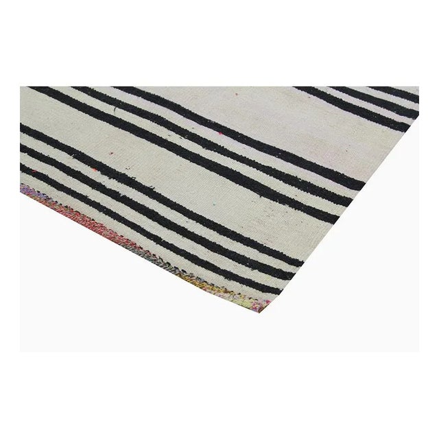 Mid-Century Modern Handwoven Flatweave Scandinavian Style Kilim Runner Rug 3’0″ X 12’7″ For Sale - Image 3 of 7