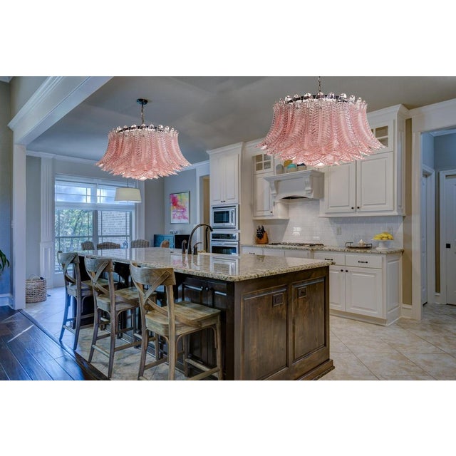 Italian Pink Glass Ceiling Light Chandelier, Murano, 1990s For Sale - Image 15 of 17