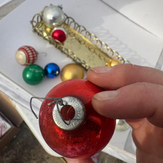 1940s Polish and Shiny Brite Mercury Glass Christmas Ornaments- Lot of 14 For Sale - Image 11 of 12