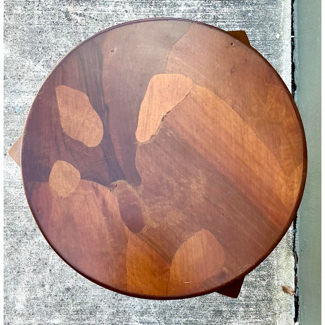 Vintage Burl Wood Drinks Table For Sale - Image 4 of 12