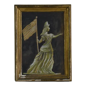 Goasche Lady Liberty Painting 1876 Rare Americana